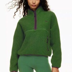 Aritzia TNA Bigfoot Polar Sherpa Half Zip Sweater - Juniper Green